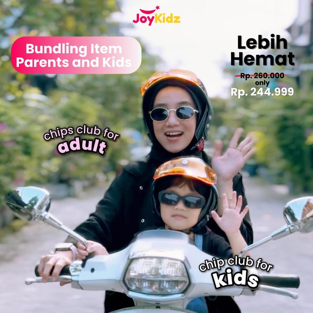 Joykidz X Retrograde - Paket Hemat Kalcer Orang Tua dan Anak Helm Chip Club/Cooper