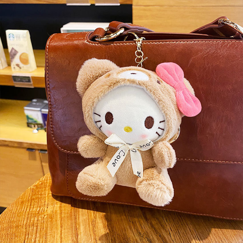 Sanrio Latte Bear / Elf Bunny Baby Keychain Plush Boneka Gantungan Kunci Lucu Bag Charm Cinamorol He