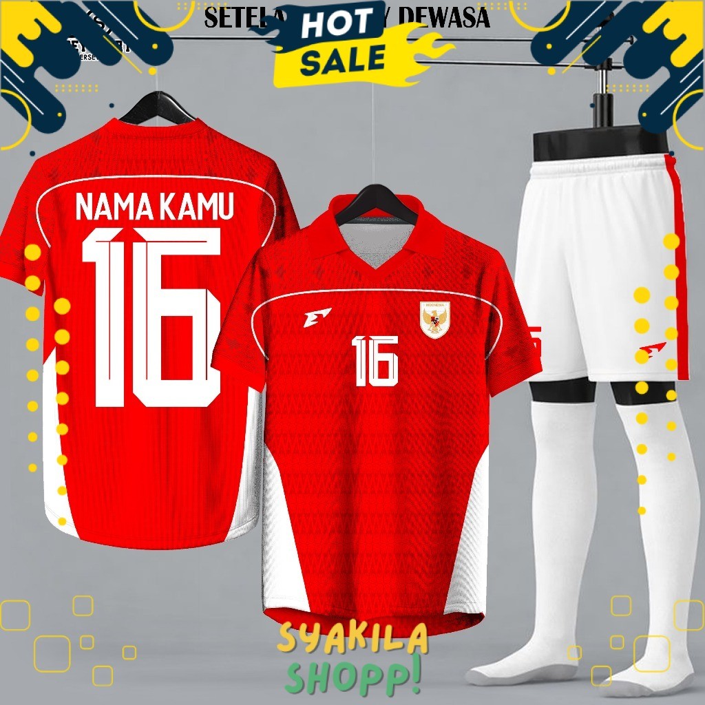 Jersey Cowok Sablon Nama + Nomor Futsal Bola Voli Keren Premium Setelan timnas Grade terbaru pria wa