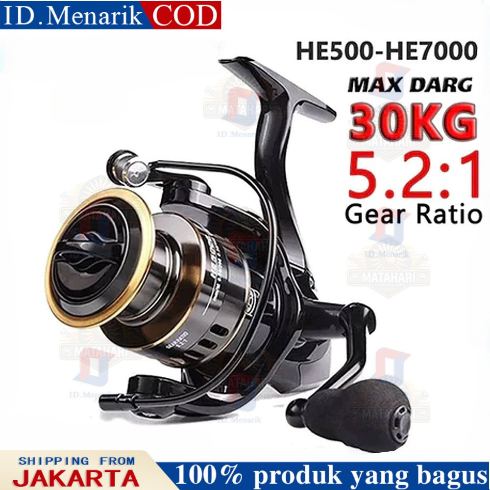 TERLARIS Coralov Reel Pancing Tahan Air 27kg HE500-7000/ Reel Pancing Murah Kuat Power Handle/ Reel 