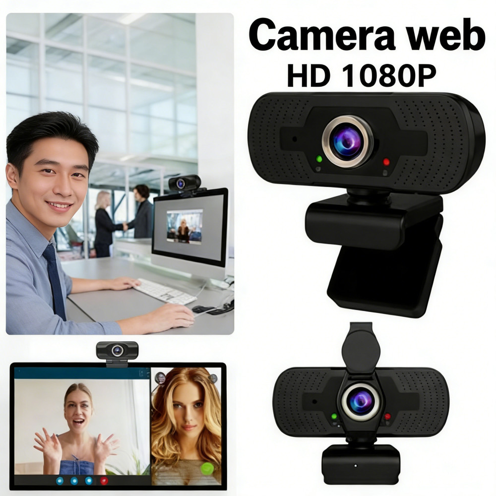 Webcam Kamera 1080P Live Streming USB Laptop PC with Mic Google Meeting Zoom Full HD Untuk Zoom Meet