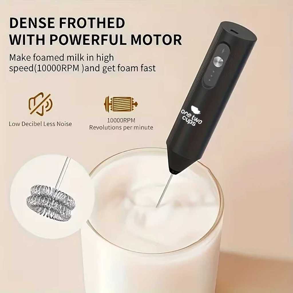 Hand Mixer Mini Pengocok Milk Frother USB Charge 300mAh, Pembuih Susu Kopi Elektrik Portable Tanpa B