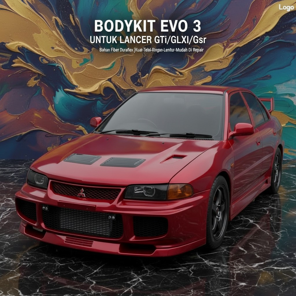 [READY] Bodykit Depan Evo 3 Plus Lips Dan Wing Spoiler Body Kit LANCER GTi/GLXi/Gsr