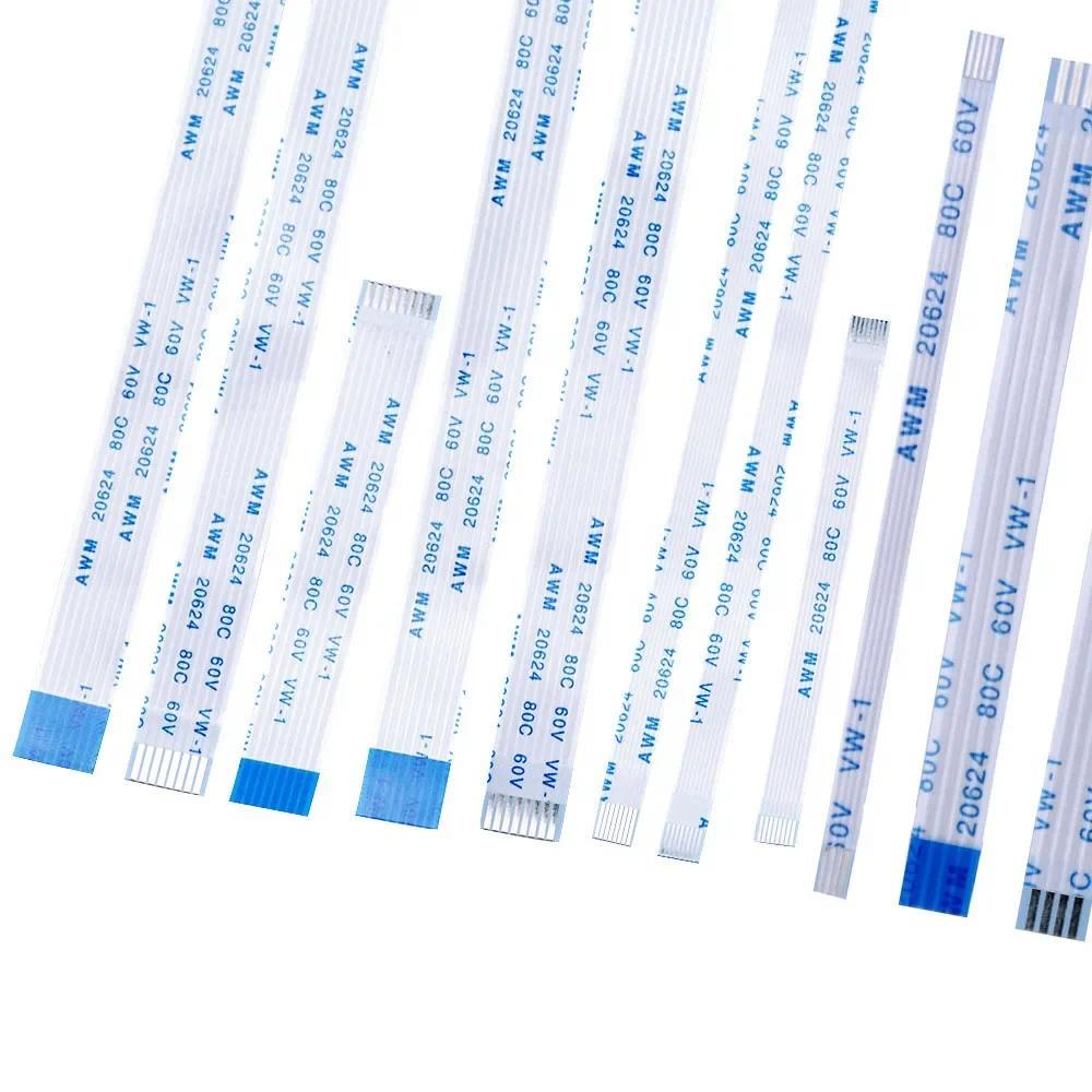 10PCS Flat Flexible Cable FFC FPC LCD Cable AWM 20624 80C 60V VW-1 Pitch 0.5 1.0MM 4P 6 8 10 12 14 1