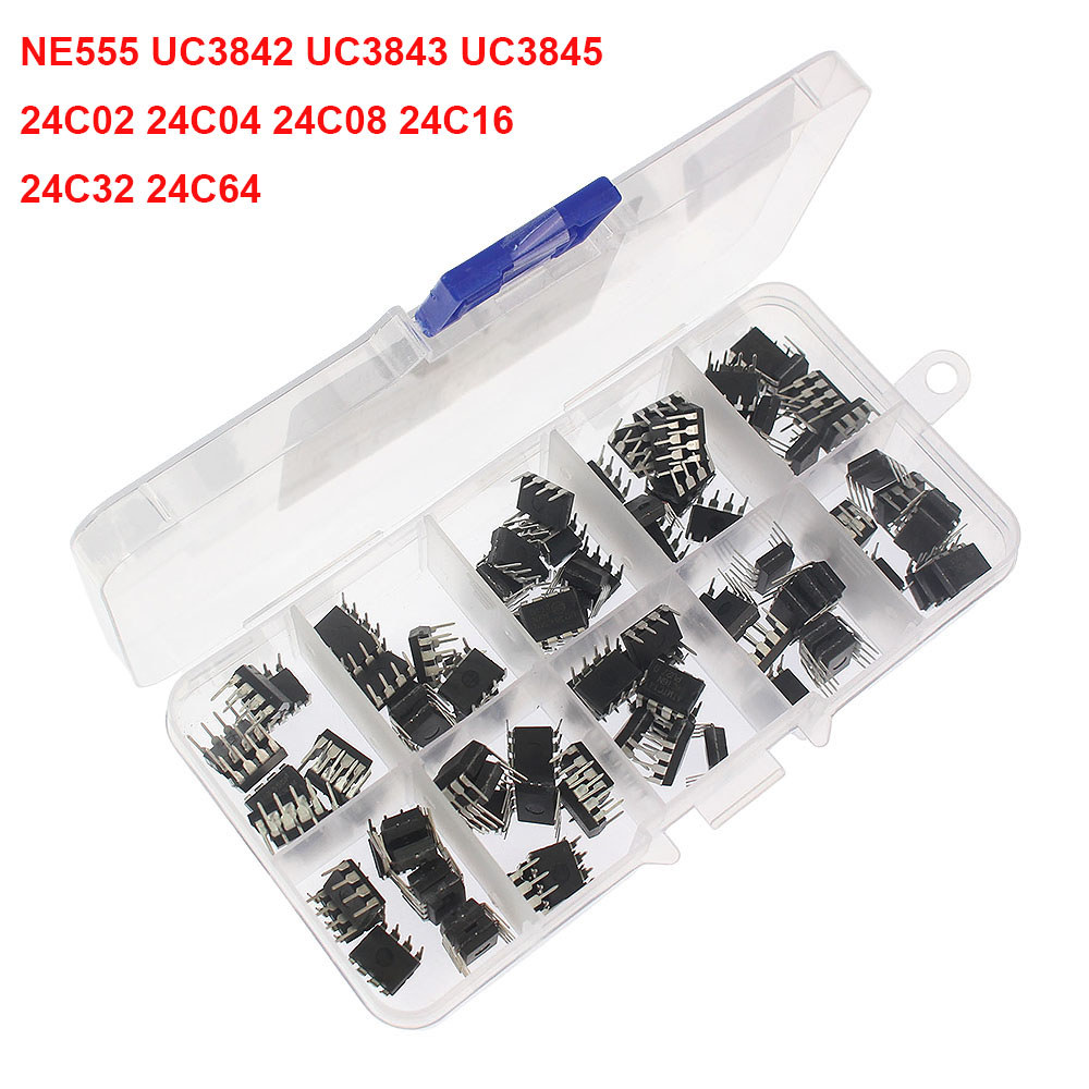 66-100pcs/lot NE555 UC3842 UC3843 UC3845 24C02 24C04 Connector IC Sockets P6/8/14/16/18/20/24/28 p I