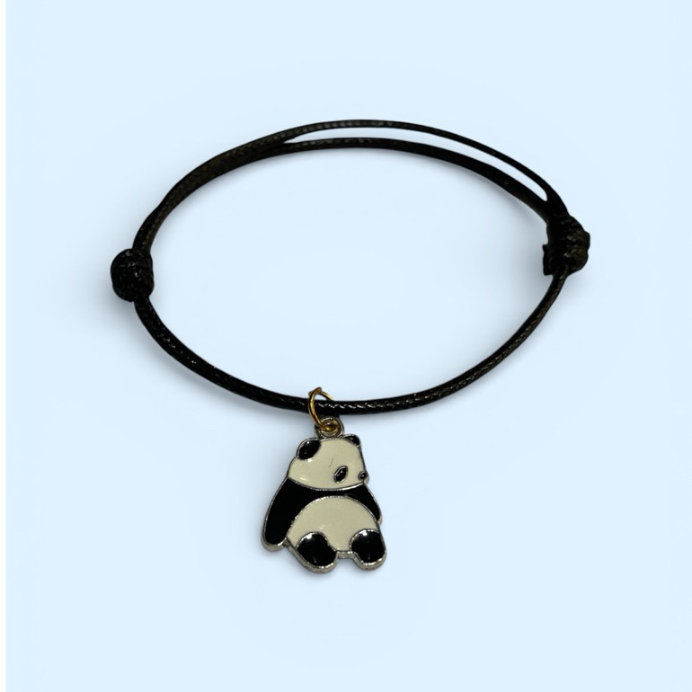 00sy Gelang Couple Pasangan Liontin panda Gelang Kopel Persahabatan Tali Korea Hitam Putih
