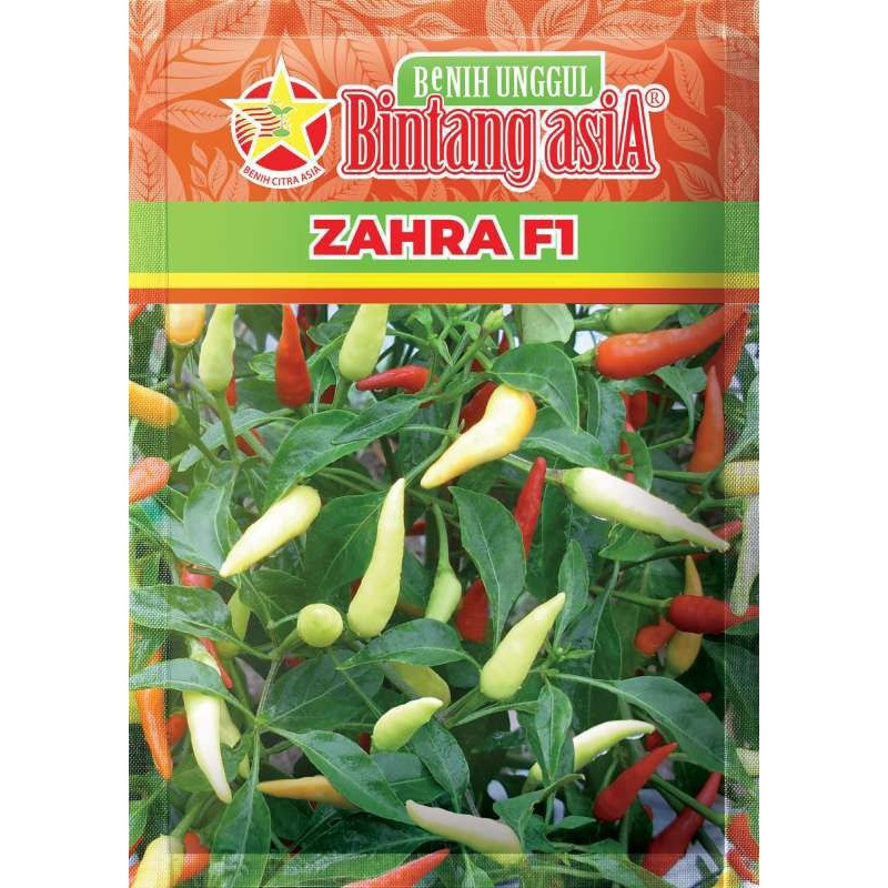 Benih Biji Cabe  Pedas Cabai Rawit ZAHRA F1 Cap Bintang Asia Kemasan 10gr PT. BENIH CITRA ASIA