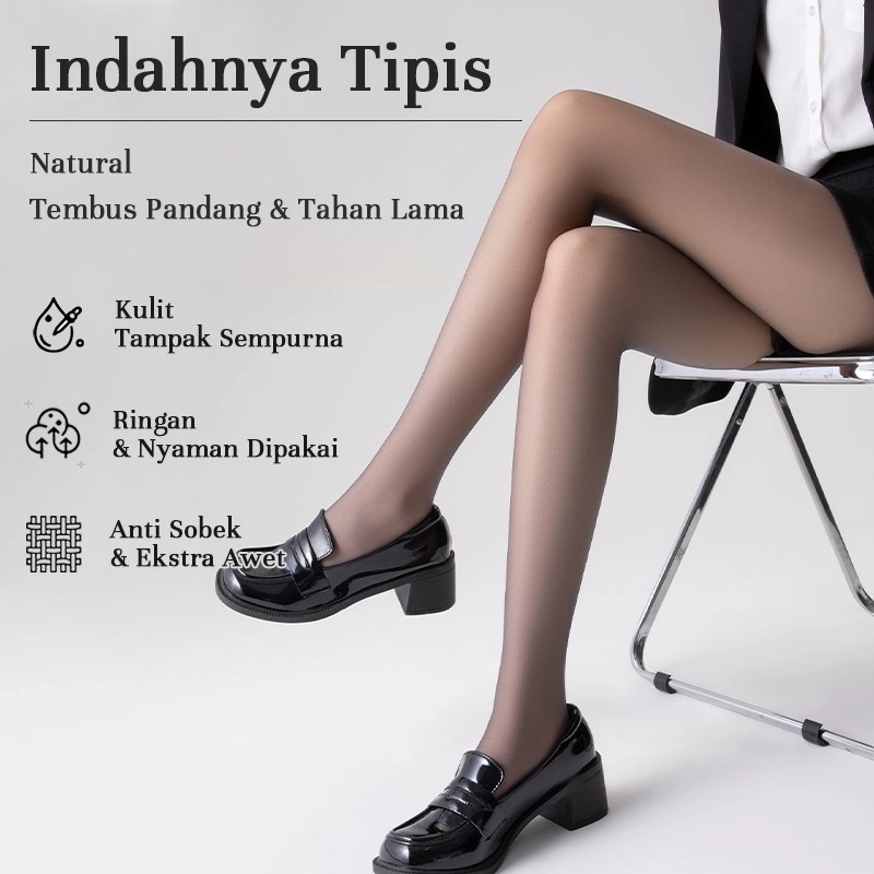 STOCKING WANITA 0D Ultra Tipis Anti Sobek Hitam - Pantyhose Sun Protection & Merawat Kulit, Sexy & N