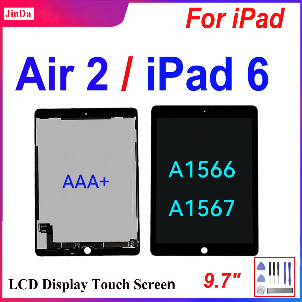 Original LCD 9.7" For iPad Air 2 A1566 A1567 LCD splay Touch Screen Assembly for iPad 6 LCD For iPad