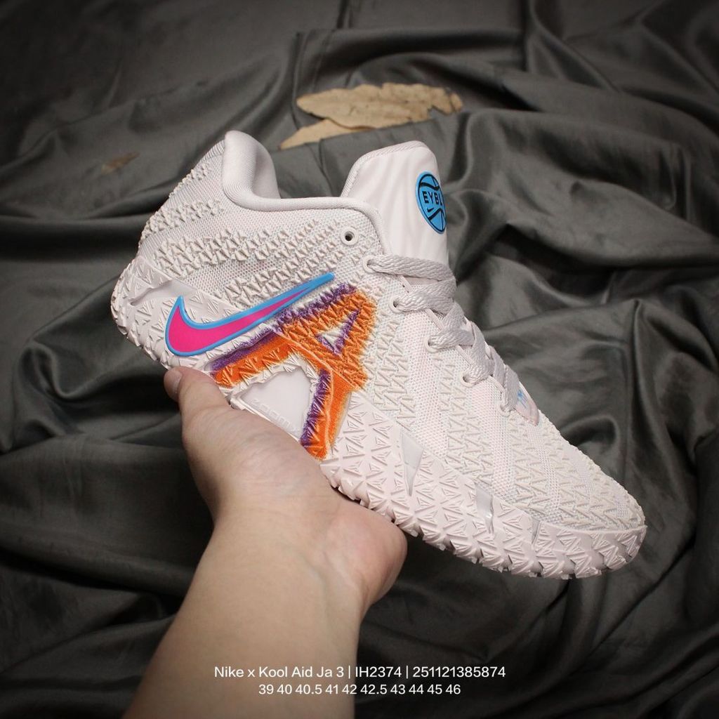 NK x Kool Aid Ja 3 Tropical Punch Sepatu Basket Performa Tinggi ZOOM TURBO XDR Karet Tahan Lama NK J