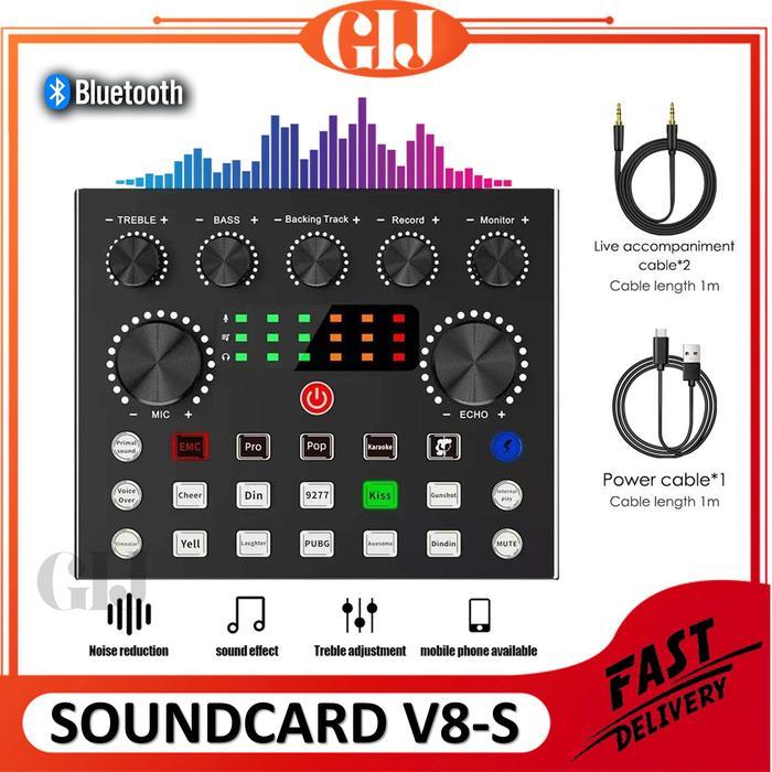 Soundcard V8s/Live Mixer Audio USB External Broadcast Microphone V8 - V8s