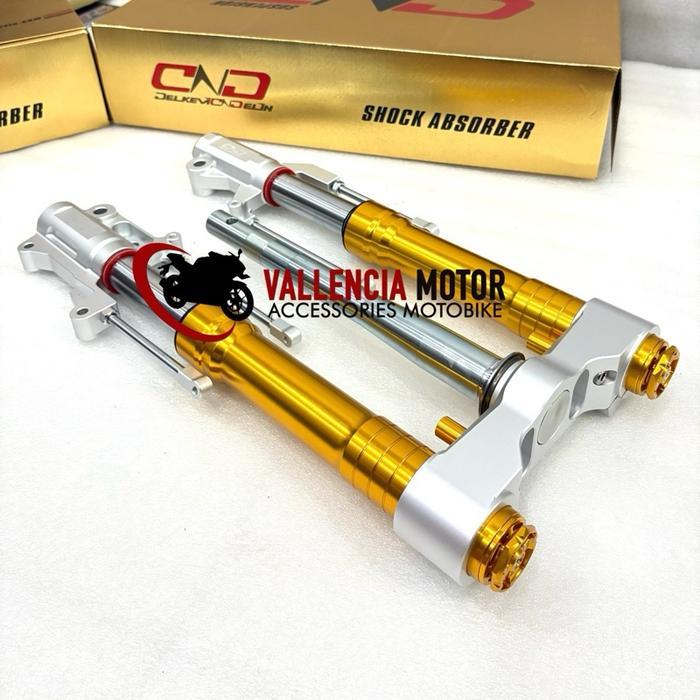 SHOCK DEPAN HONDA ADV 150 UPSIDE DOWN ADV150 USD DELKEVIC X NUI Motorcycle Racing - GOLD//SILVER