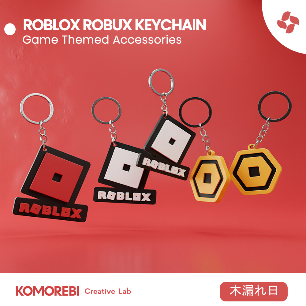 Robux Gantungan Kunci Roblox Logo Robux Coin 3D Print Premium Aksesori Game Anak Sekolah