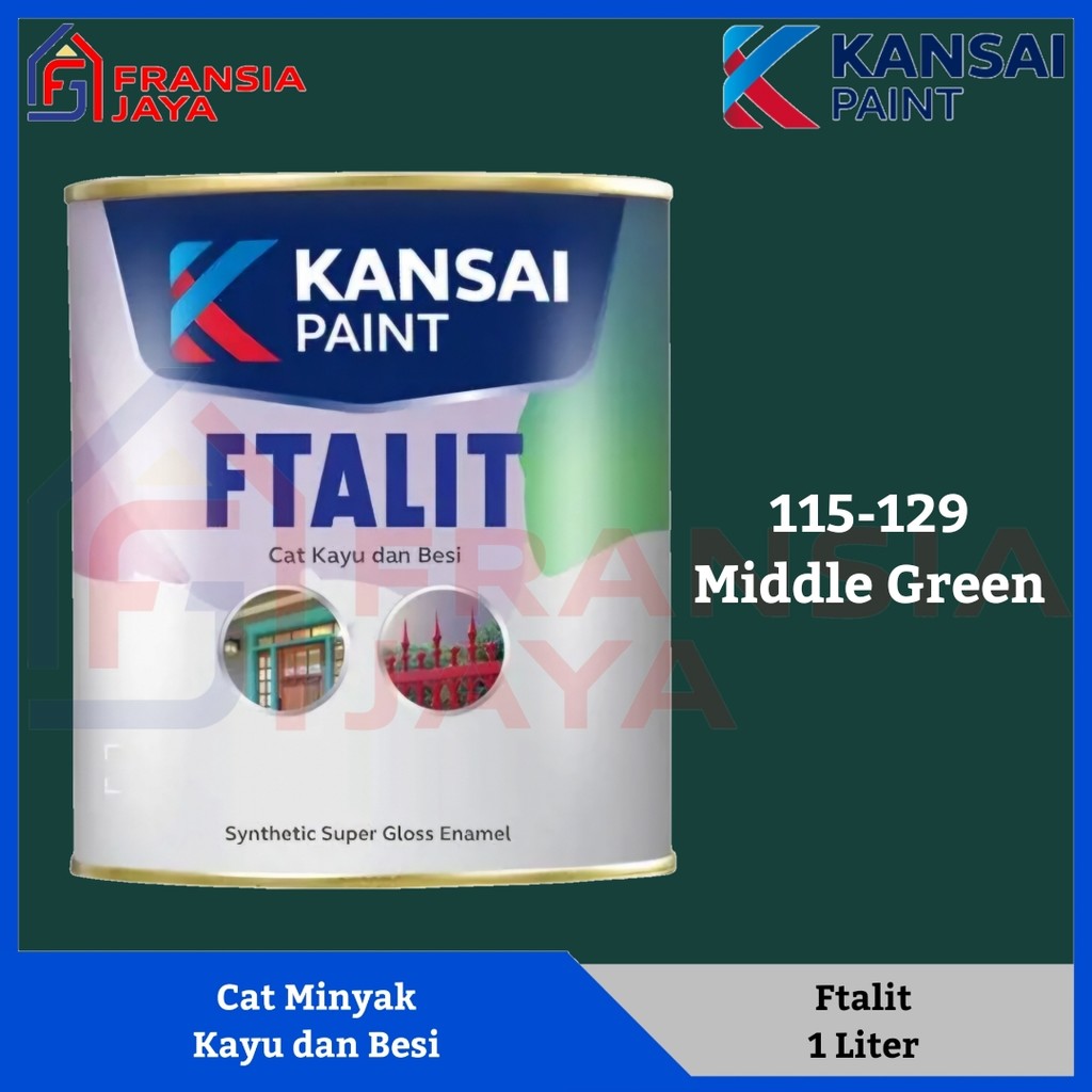 Kansai Ftalit 1 Kg KF 129 Middle Green Cat Minyak Besi dan Kayu Paint