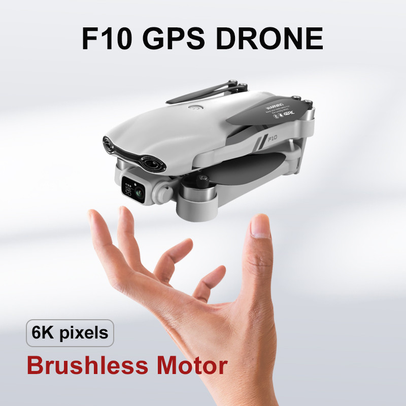 Drone RC 4DRC F10 GPS 6K HD Kamera Ganda Sudut Lebar 5G WIFI Fpv Quadcopter Tanpa Sikat Lipat Penghi
