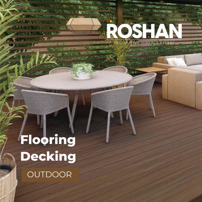 Decking WPC Outdoor ROSHAN Decking Kayu Lantai Kolam Renang Motif Serat Kayu