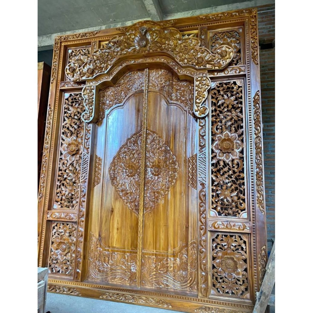 Pintu Gebyok Jepara Kayu Jati | Pintu Gebyok Stil Bali Kayu Jati | Pintu Ukir Bali