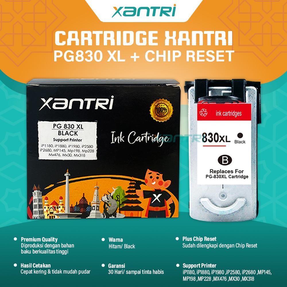 Cartridge Compatible Xantri PG830 XL Black + Chip Reset IP1980 IP2580