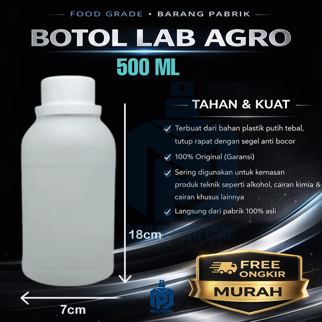 Botol Labor Agro 500ml / 500gr | Botol Pupuk Cair 500ml | Botol Plastik Kimia