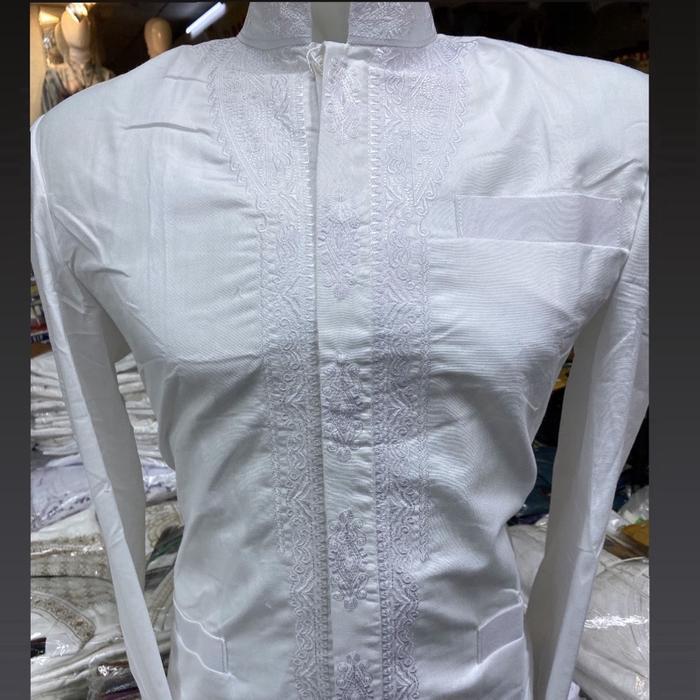 New Collection Lebaran Jas Koko Hasgradini Putih Bersih Muslim Pria Dewasa Katun Nyaman Santai Panja