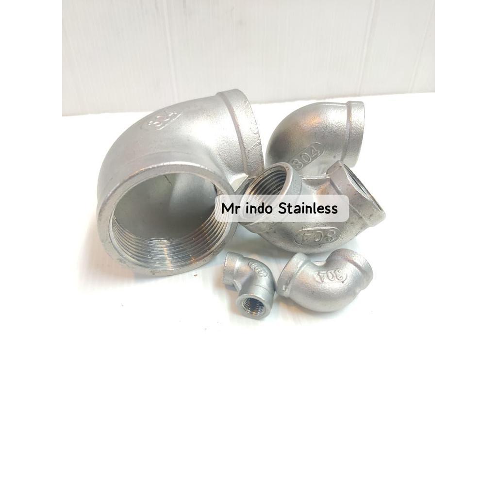 Knee / Elbow 11/2" inch BSPT Stainless SS304 / 150PSi / 90Derajat