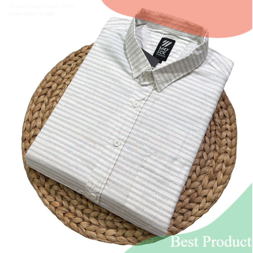 PREMIUM - Kemeja lengan pendek pria - motif garis garis terbaru - kemeja garis lengan pendek - kemej