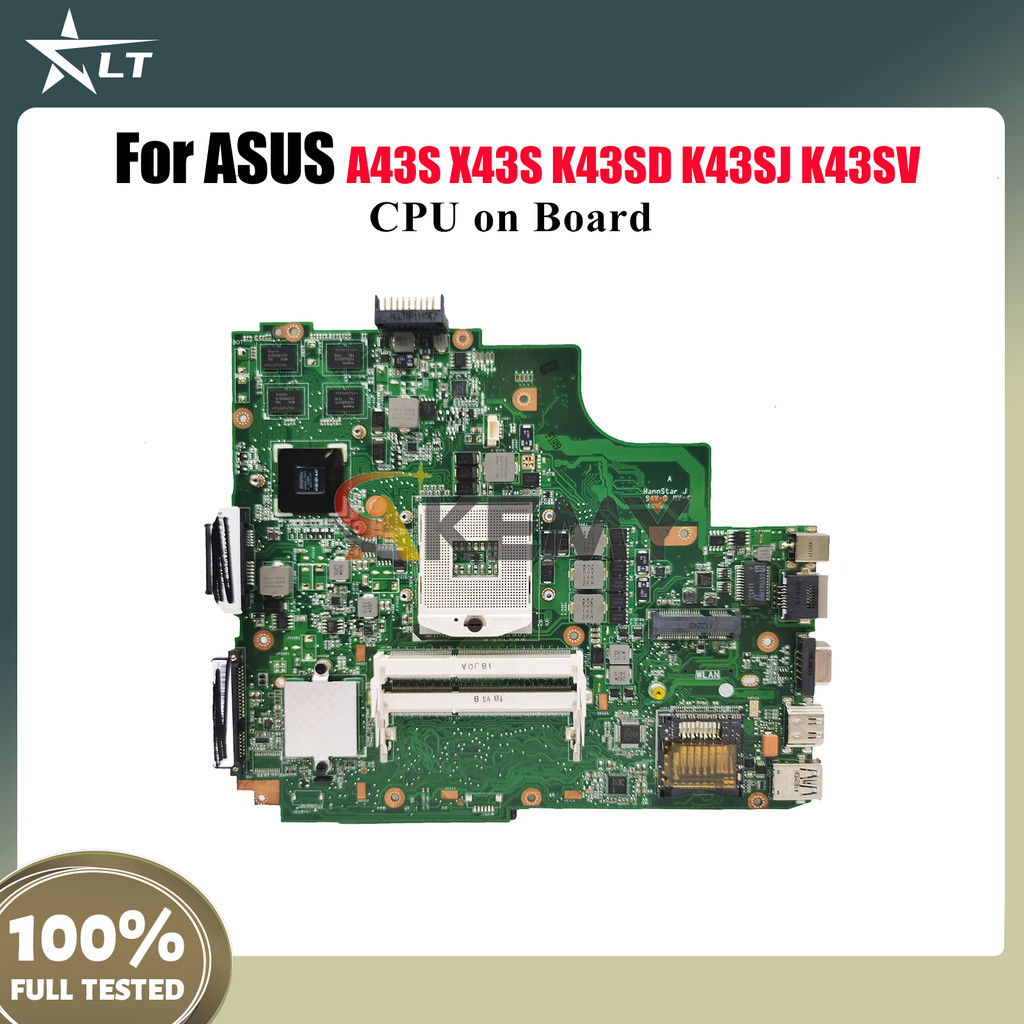 K43SD Laptop Motherboard For ASUS K43SJ A43S X43S K43SM K43SD K43S K43SV Notebook Mainboard With CPU