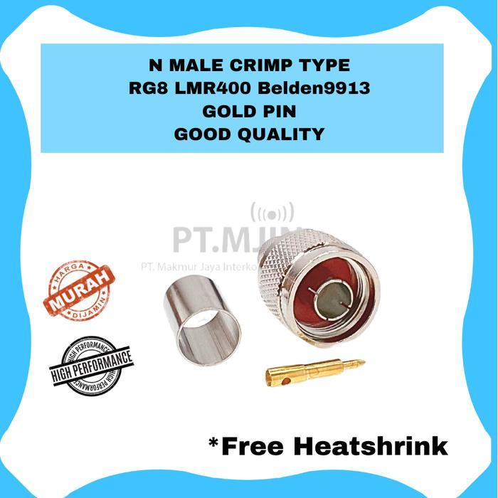 Konektor N male Crimp Untuk kabel LMR400 Rg8 CNT400 good quality