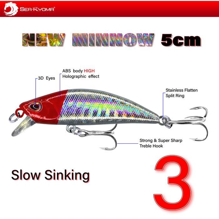 SeaRyoma NEW Sinking Minnow 5 gr - 6 gr / Fish Lure / Umpan Pancing NEW Minnow 5 gr - 6 gr - MInnow 