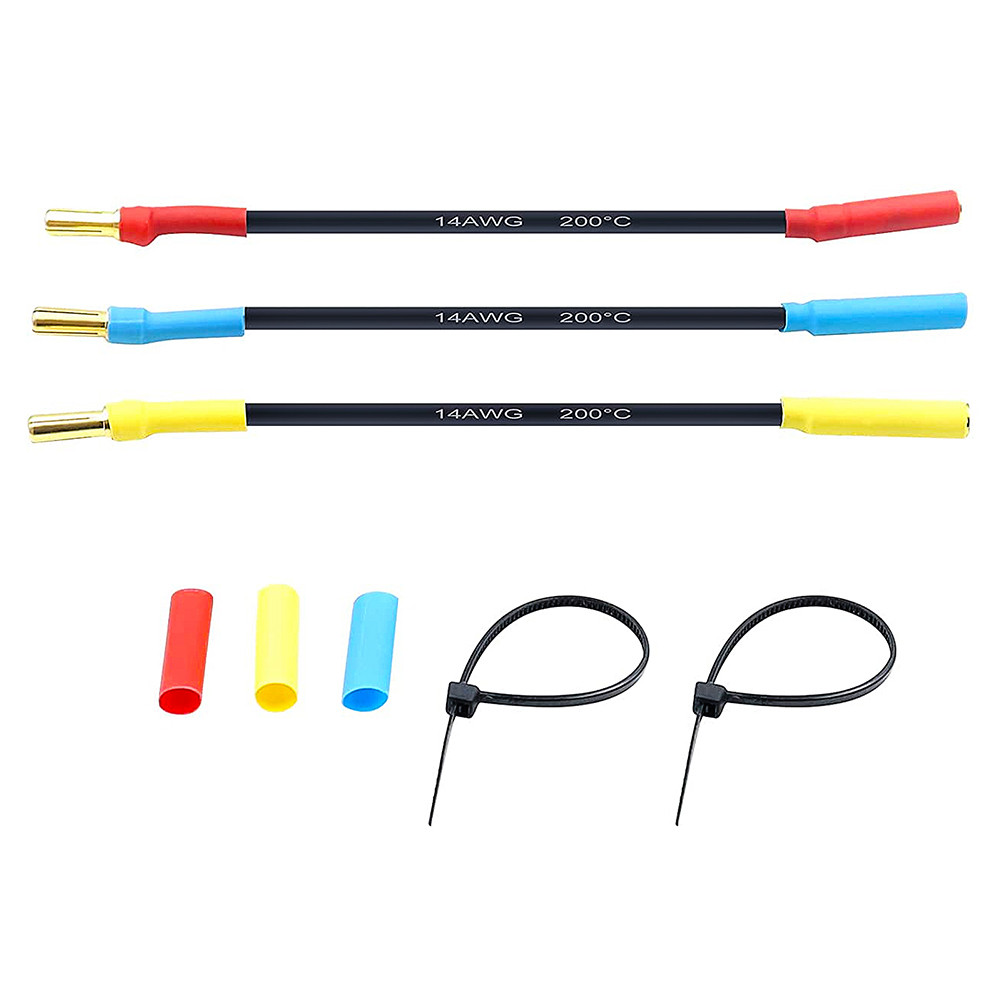 Kabel Silikon 4mm ke Soket 3.5mm, Kabel Ekstensi untuk Suku Cadang Mobil RC, Perahu, Kabel Ekstensi 