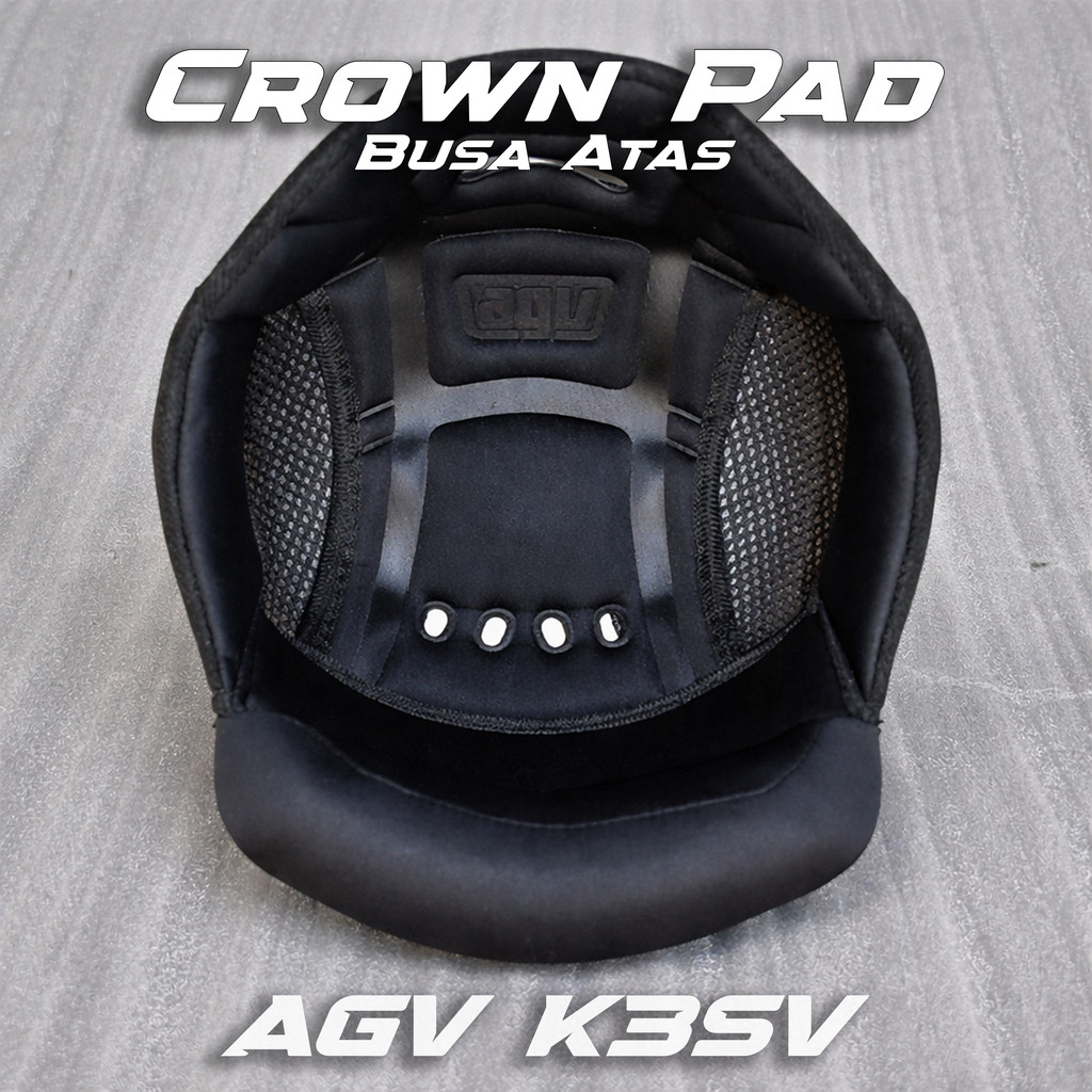 Crown Pad Helm AGV K3SV Busa Atas Helm AGV K3SV Aftermarket Liner Helm AGV K3SV Pengganti Busa Helm 