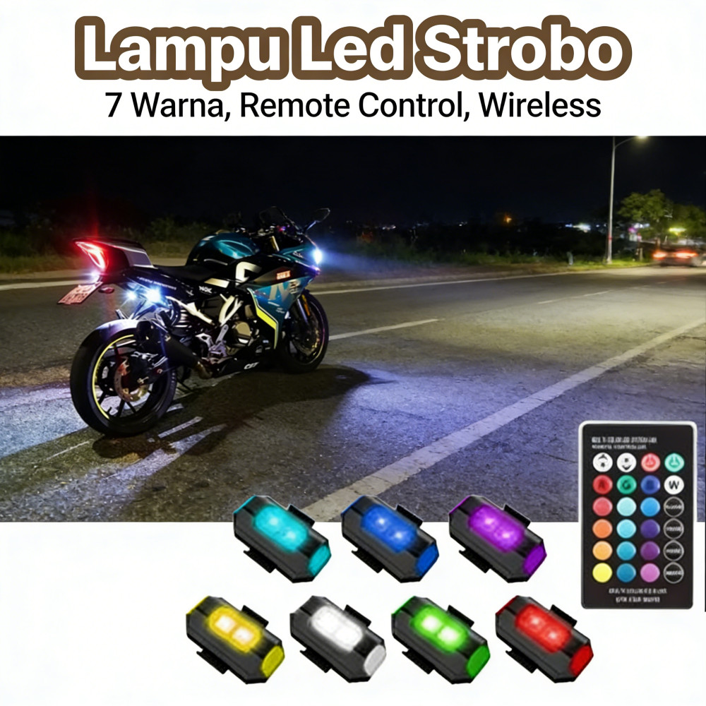 Motor lampu kolong kedip strobo lampu pengaman LED keamanan lampu strobo universal lampu Strobo LED 