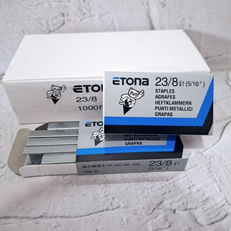 Isi Staples Etona 23/8 Refill Stapler Jilid Tebal (1 Pack 10 Box)