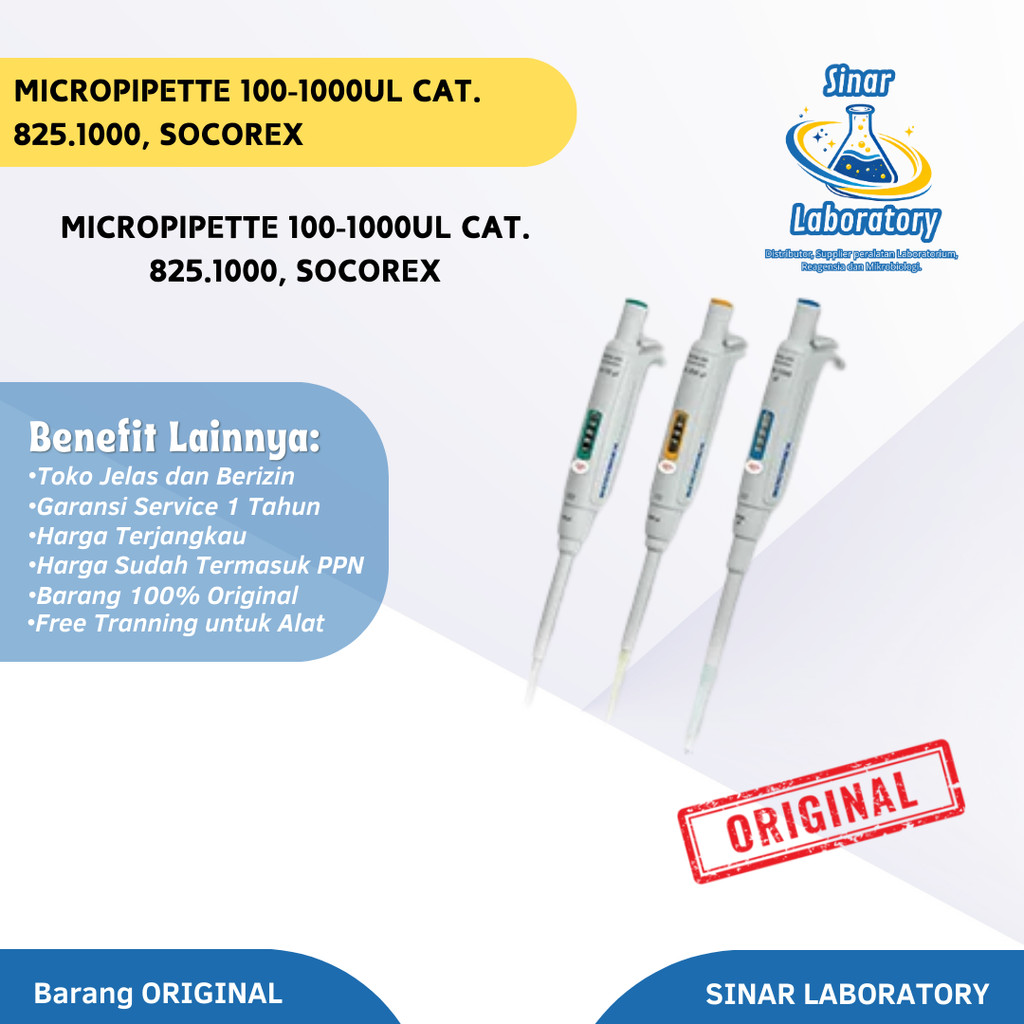 Micropipette 100-1000ul Cat. 825.1000, Socorex