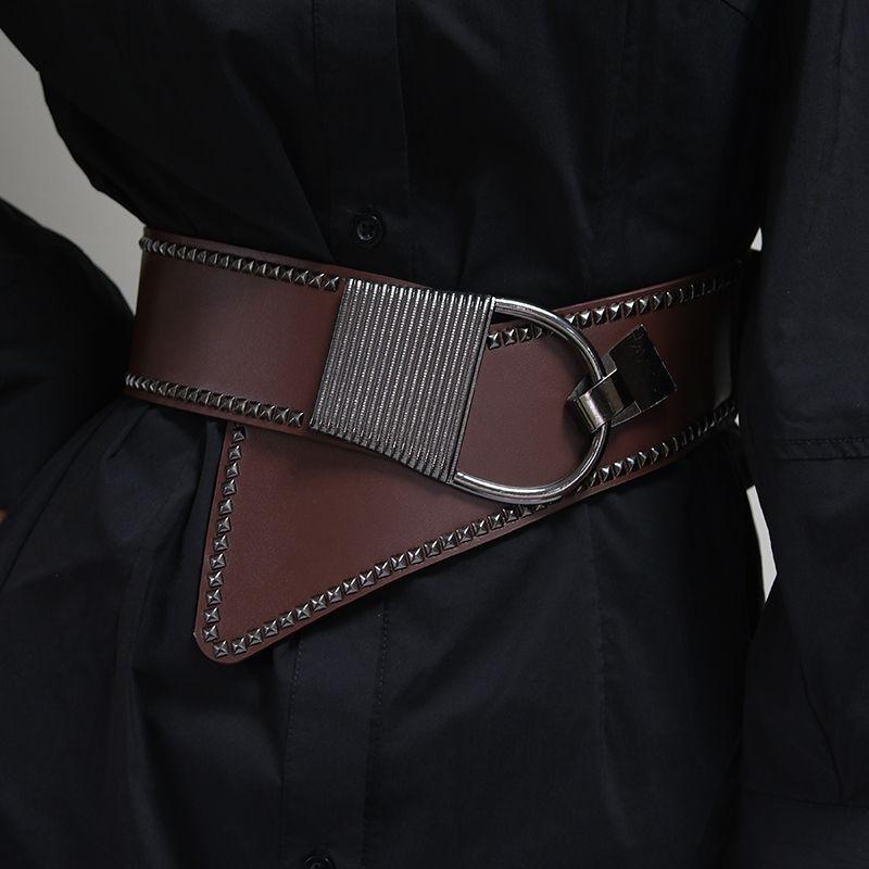 Sabuk segel pinggang lebar diagonal wanita