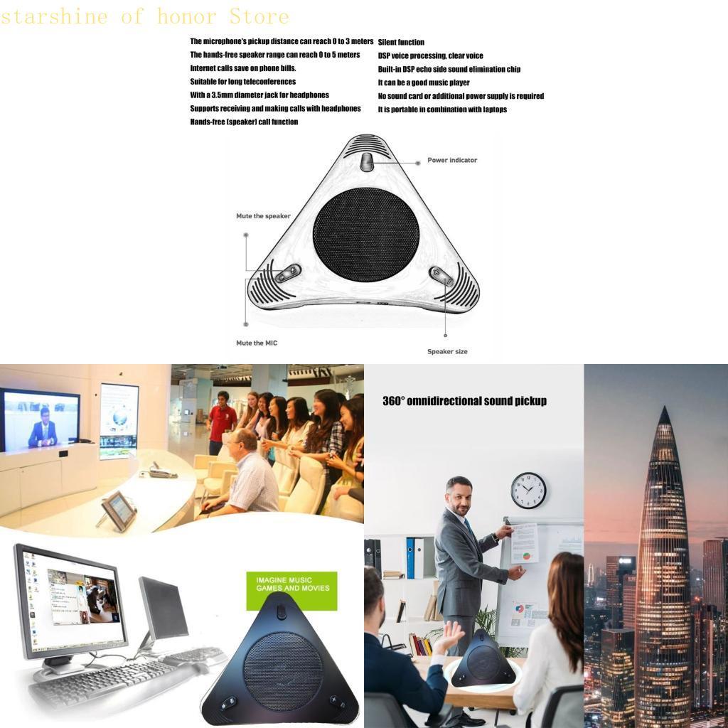 11UB USB Plug And Play Omnirectional Desktop Microphone Speaker for Conferences