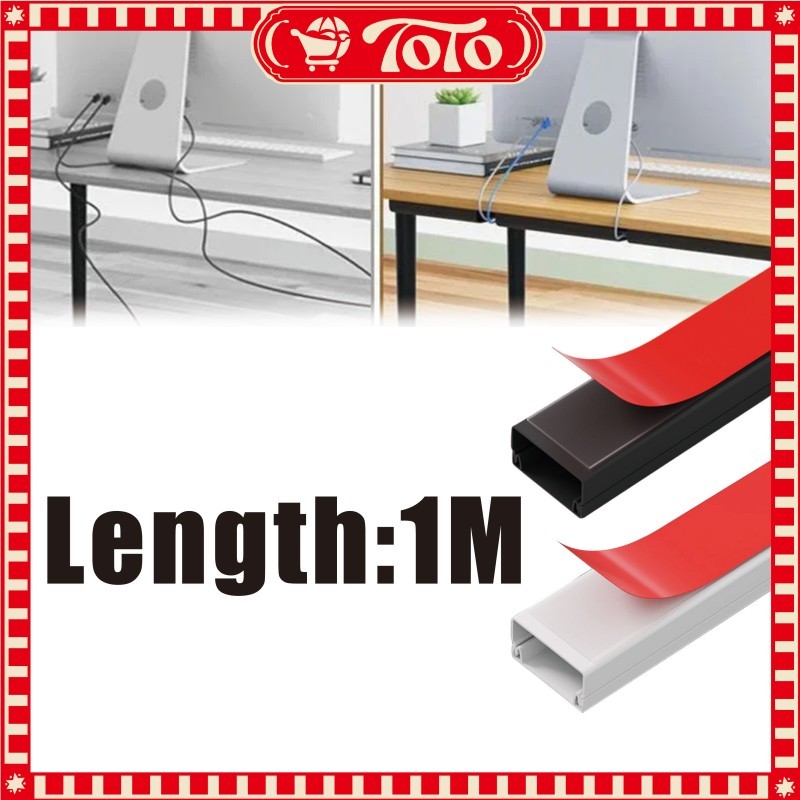 Penutup Kabel PVC 100CM Tempel Dinding Lantai Pelindung Listrik Ducting Kotak Dinding Lantai