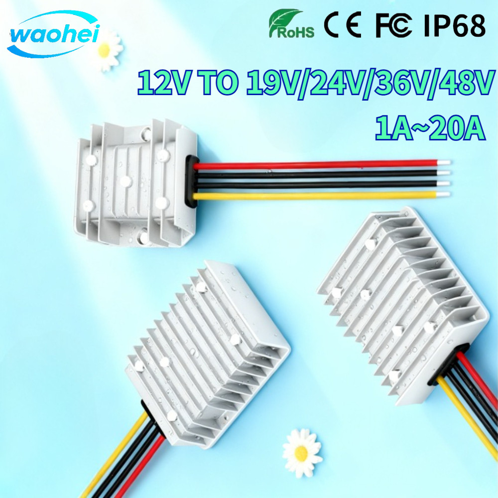 Konverter Daya DC DC Step Up 12V ke 24V 36V 48V 1A 3A 5A 8A 10A 15A 20A, Stabilizer Tegangan untuk M
