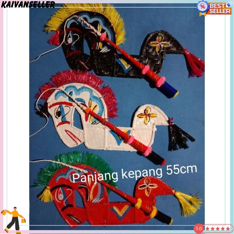 Promo kuda lumping kuda kepang -+60cm kepang bambu bonos cambuk VKS -65