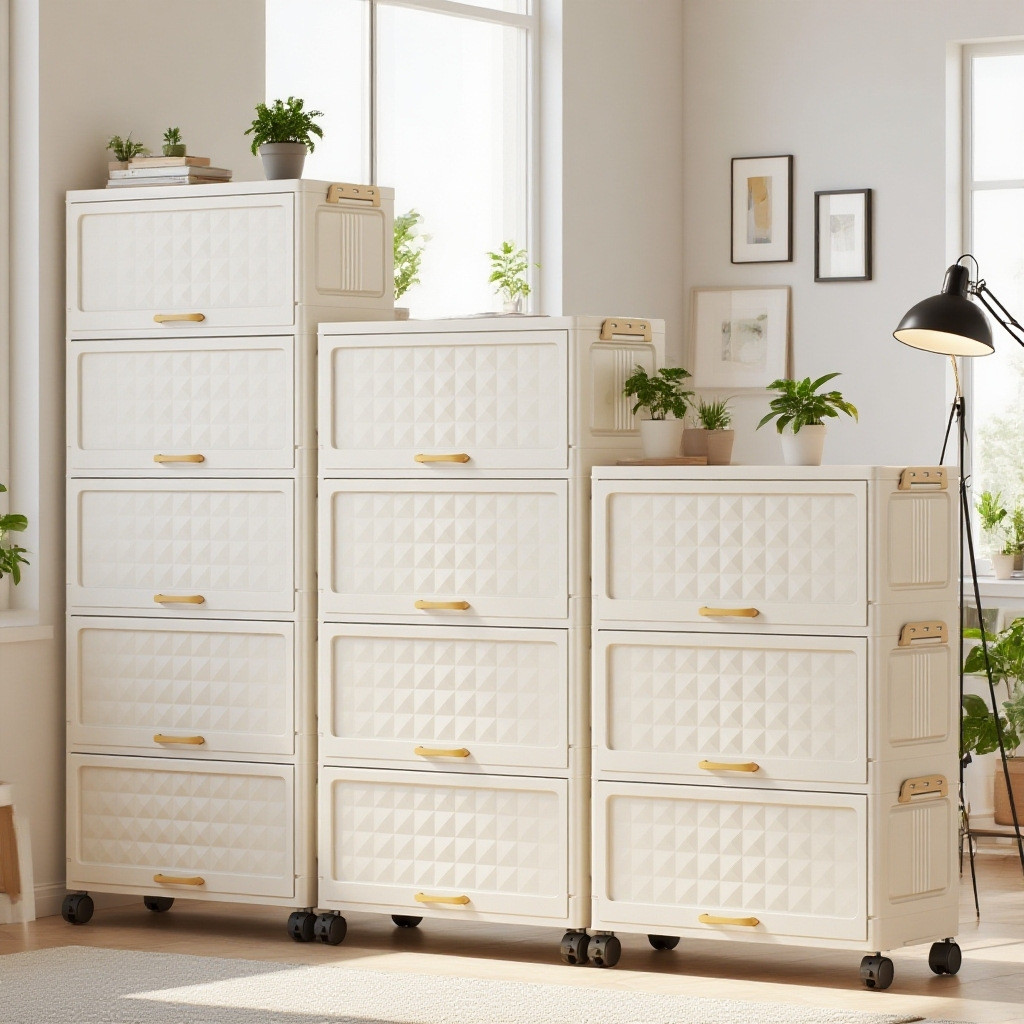 SALVO 40/50CM Lemari Plastik Susun Dapur/Lemari Lipat Road/Etalase Makanan/Rak Magnetik Estetik Mini