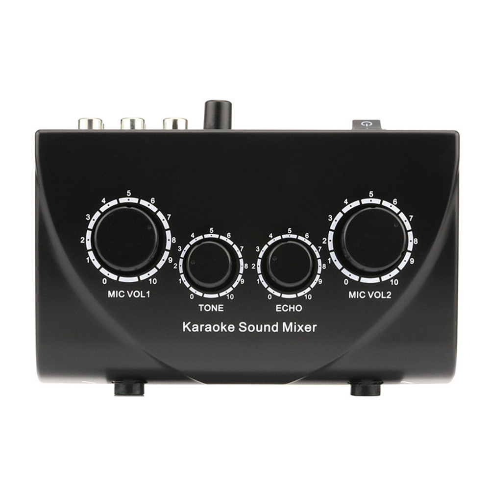 Portable Karaoke Sound Mixer Professional Dual Mic Inputs Auo System  gital Auo Sound Machine Echo O
