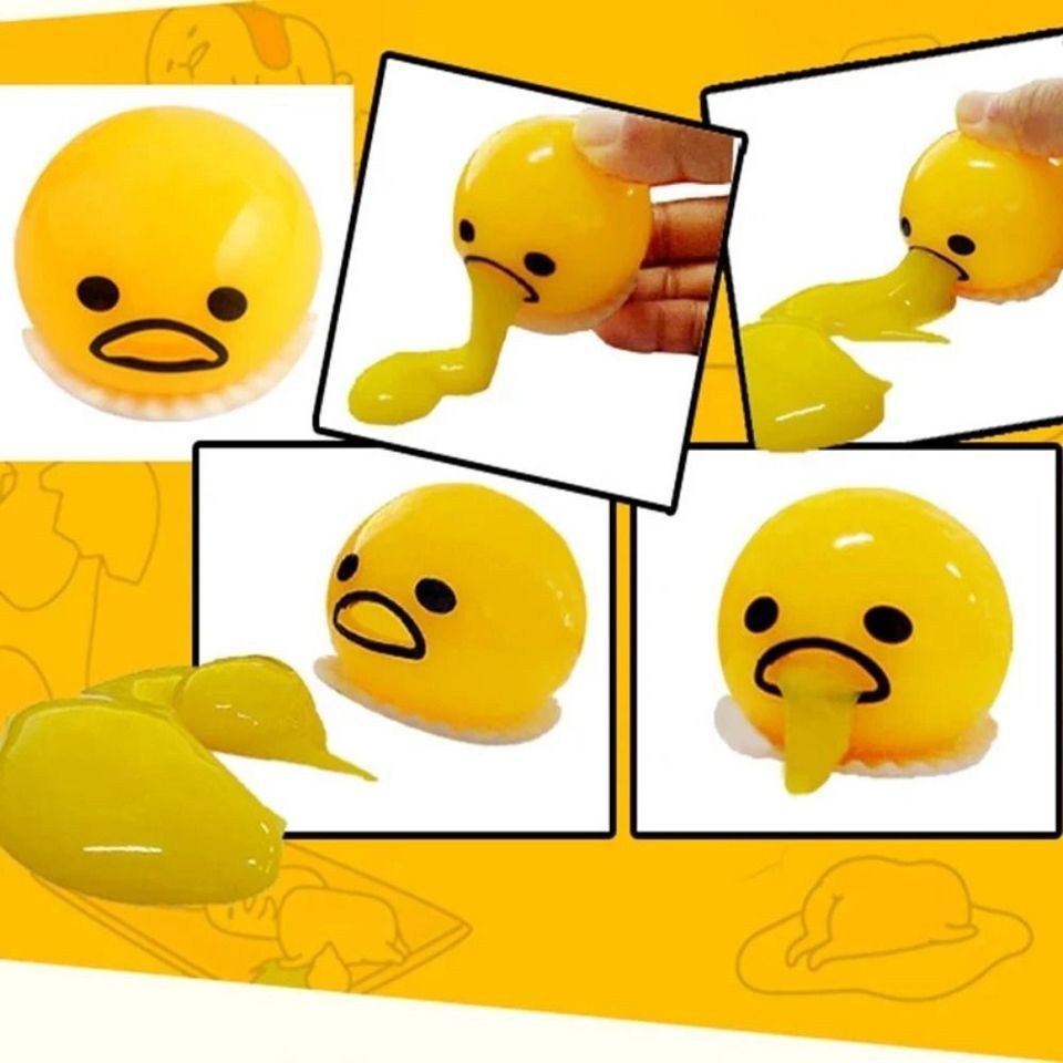 New Squishy Funny Egg Yolk Squeeze Toys Vomit Custard Bun Stress Ball Creative Stress Relief Sticky 