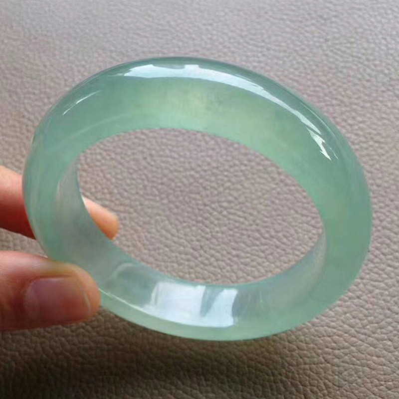 Gelang giok jenis es hijau cerah gelang giok hijau kehijauan model wanita giok tambang lama gelang p