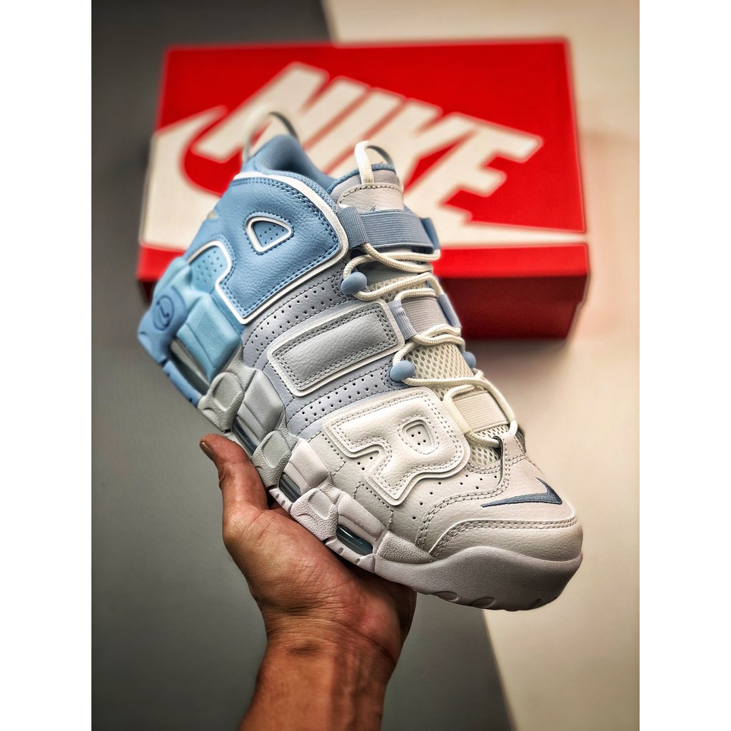 N1K3 A1R More Uptempo Sepatu kasual low top Pippen terkuat dengan gradien putih dan biru