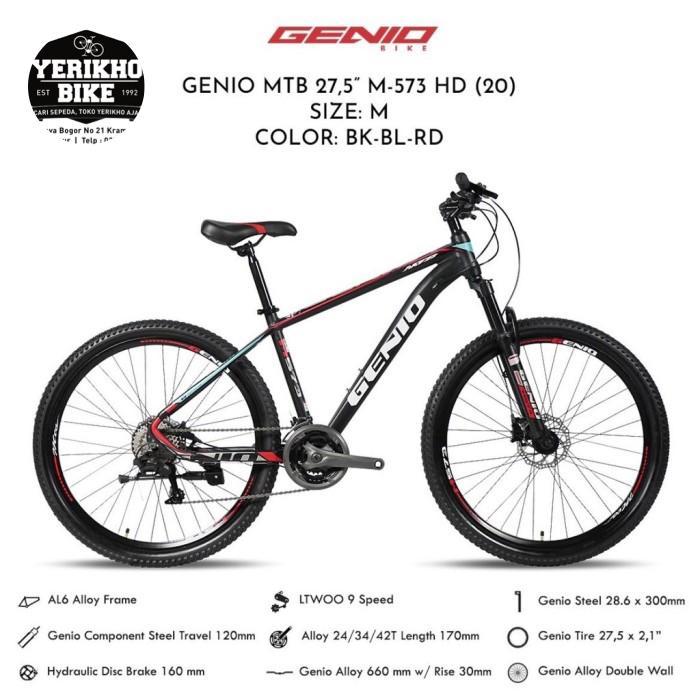 Sepeda Gunung MTB 27.5 Genio M-573 HD Hidrolik 3x9 Speed