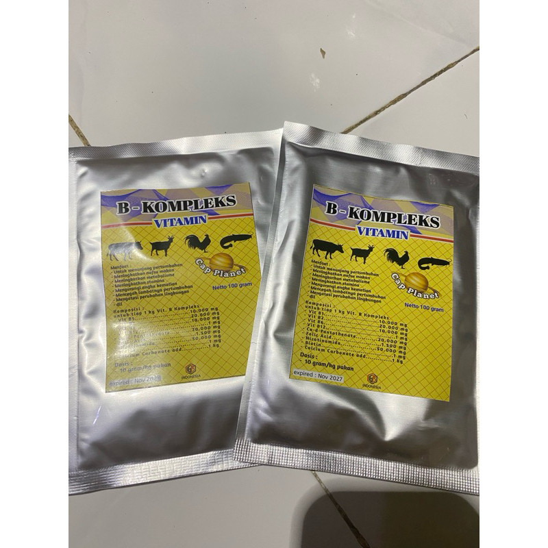 VITAMIN B KOMPLEK SERBUK BUBUK 100 GRAM CAP PLANET UNTUK HEWAN SAPI KAMBING KUDA BABI