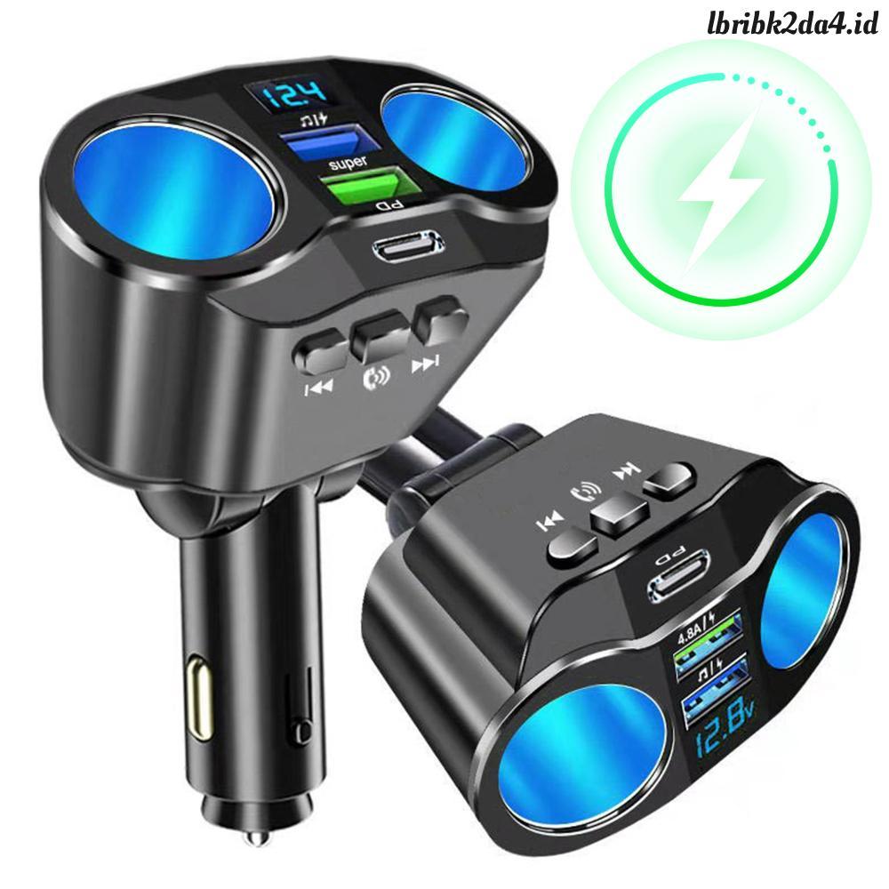Charger Mobil Putar 90° Bluetooth Audio Lima Port Cas Hp Aman Untuk Mobil & Truk