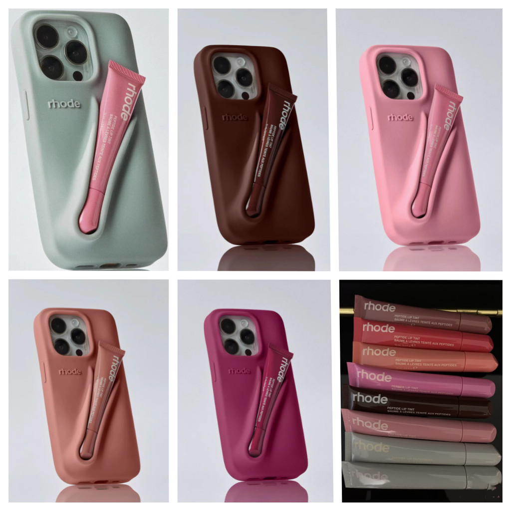 Hot (Dengan Logo) rhode Lipstick Soft Silicone Phone Case Untuk iPhone 11 12 Pro Max Portable Lip Gl