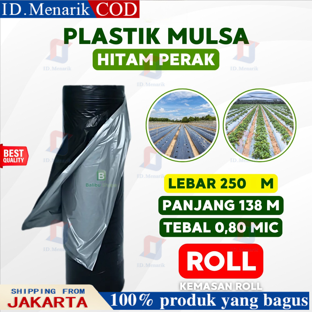 Plastik Mulsa 1 Roll Lebar 250 meter Tebal 0.08 mm