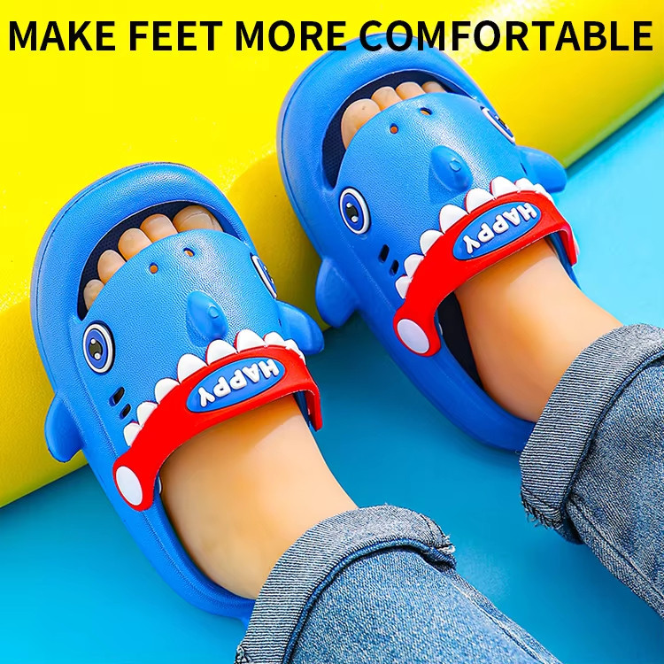 Sepatu anak Laki laki sandal slop unisex sepatu bakpao sandal karet pvc ikan SHARK sendal anak